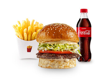 Fryday MENU (1 Fryday burger + 1 Kartof fri + 1 Kola və ya 1 Limonad)