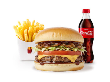 Барбекю Чизбургер Меню (1 Бургер+1 Фри+1 Кока-Кола или Лимонад)